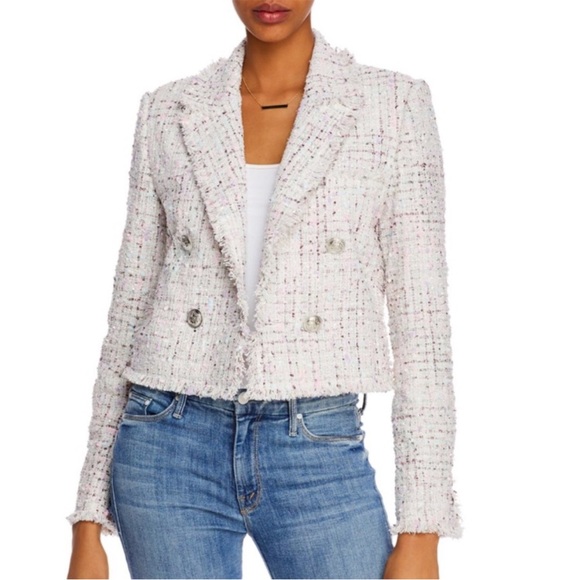 Aqua Jackets & Blazers - Aqua Tweed Double-Breasted Blazer Jacket Size M